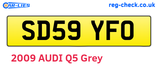 SD59YFO are the vehicle registration plates.
