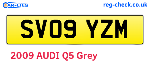 SV09YZM are the vehicle registration plates.