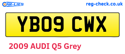 YB09CWX are the vehicle registration plates.