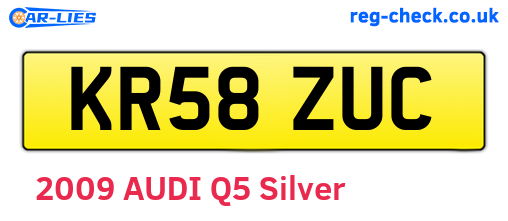 KR58ZUC are the vehicle registration plates.
