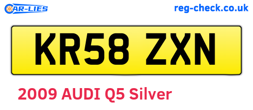 KR58ZXN are the vehicle registration plates.