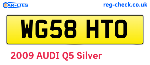 WG58HTO are the vehicle registration plates.