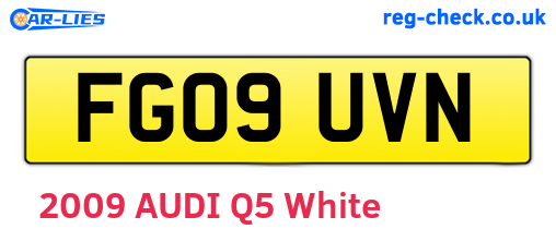 FG09UVN are the vehicle registration plates.