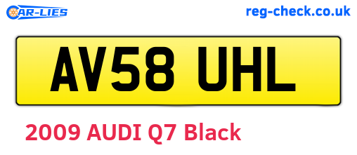 AV58UHL are the vehicle registration plates.