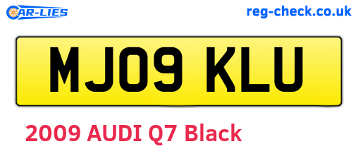 MJ09KLU are the vehicle registration plates.