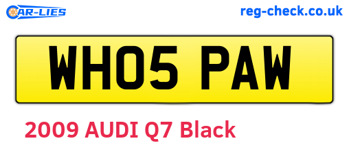 WH05PAW are the vehicle registration plates.