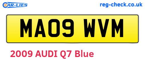 MA09WVM are the vehicle registration plates.