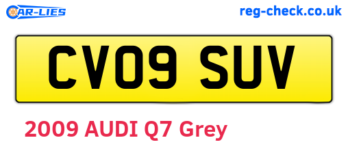CV09SUV are the vehicle registration plates.