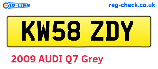 KW58ZDY are the vehicle registration plates.