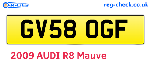 GV58OGF are the vehicle registration plates.