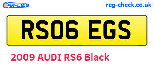 RS06EGS are the vehicle registration plates.