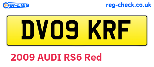 DV09KRF are the vehicle registration plates.