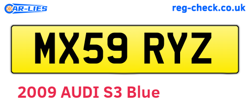 MX59RYZ are the vehicle registration plates.