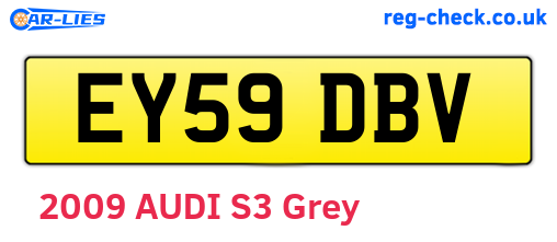 EY59DBV are the vehicle registration plates.