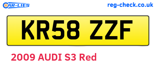 KR58ZZF are the vehicle registration plates.