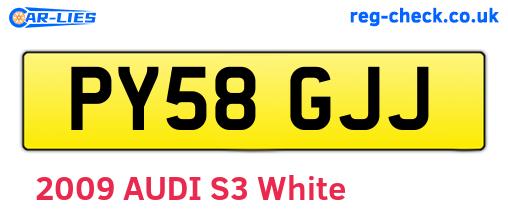 PY58GJJ are the vehicle registration plates.