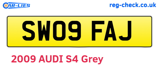 SW09FAJ are the vehicle registration plates.