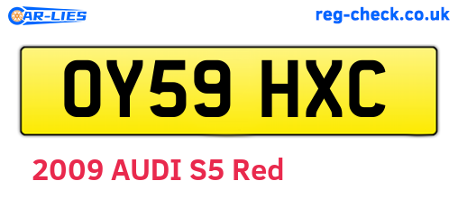 OY59HXC are the vehicle registration plates.
