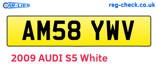 AM58YWV are the vehicle registration plates.