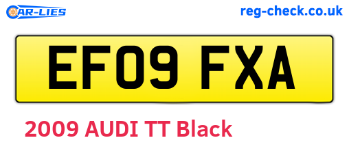 EF09FXA are the vehicle registration plates.