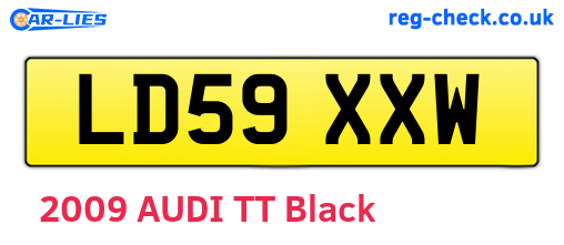 LD59XXW are the vehicle registration plates.