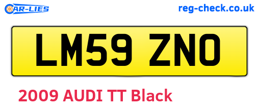 LM59ZNO are the vehicle registration plates.