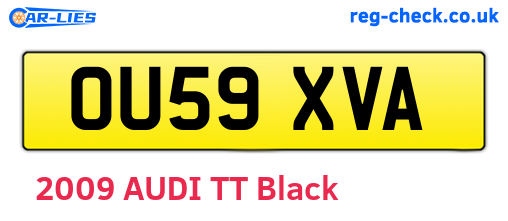 OU59XVA are the vehicle registration plates.