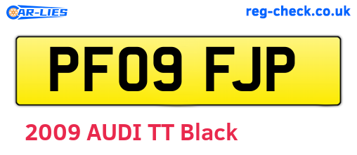 PF09FJP are the vehicle registration plates.