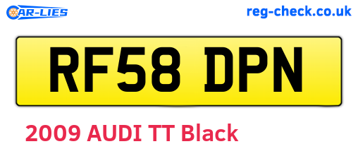 RF58DPN are the vehicle registration plates.