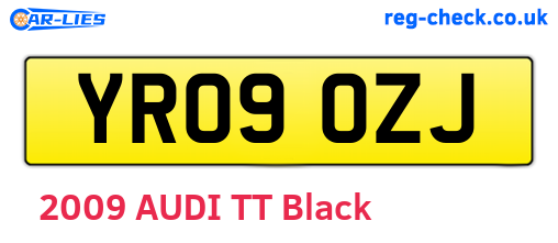 YR09OZJ are the vehicle registration plates.