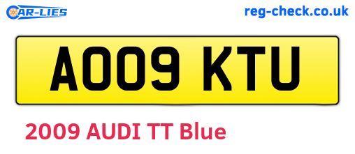 AO09KTU are the vehicle registration plates.