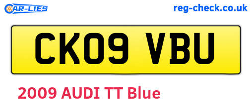 CK09VBU are the vehicle registration plates.