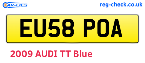 EU58POA are the vehicle registration plates.