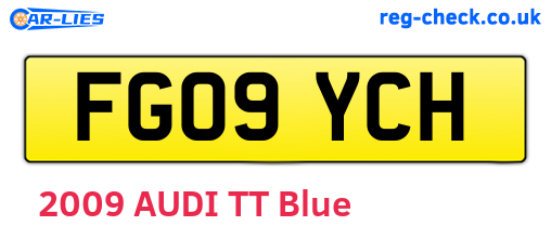 FG09YCH are the vehicle registration plates.