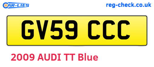 GV59CCC are the vehicle registration plates.