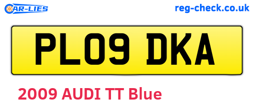 PL09DKA are the vehicle registration plates.