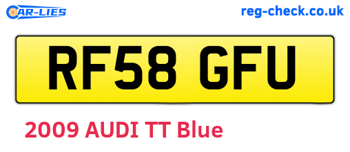 RF58GFU are the vehicle registration plates.