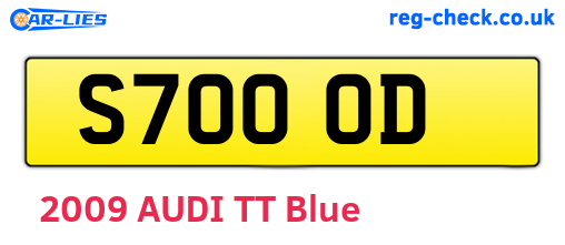 S70OOD are the vehicle registration plates.