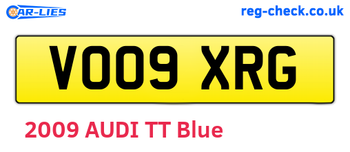 VO09XRG are the vehicle registration plates.