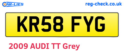 KR58FYG are the vehicle registration plates.