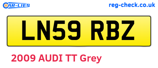 LN59RBZ are the vehicle registration plates.