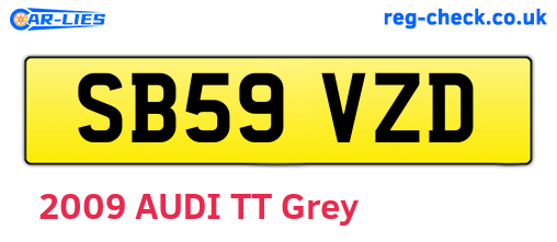 SB59VZD are the vehicle registration plates.