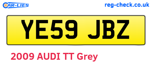 YE59JBZ are the vehicle registration plates.