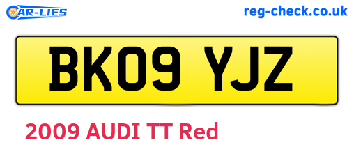 BK09YJZ are the vehicle registration plates.