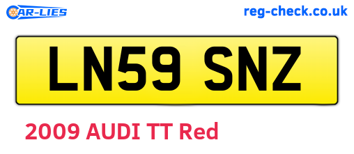 LN59SNZ are the vehicle registration plates.
