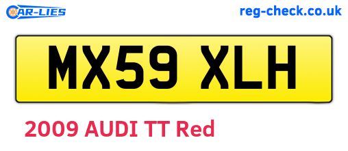 MX59XLH are the vehicle registration plates.