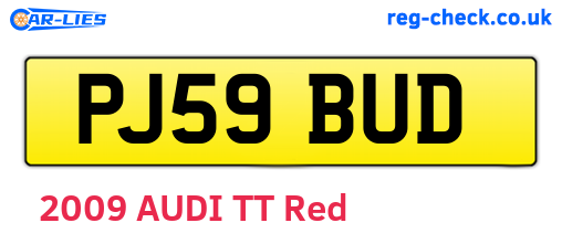 PJ59BUD are the vehicle registration plates.