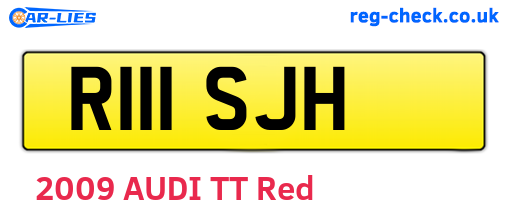 R111SJH are the vehicle registration plates.