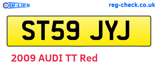 ST59JYJ are the vehicle registration plates.