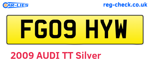FG09HYW are the vehicle registration plates.